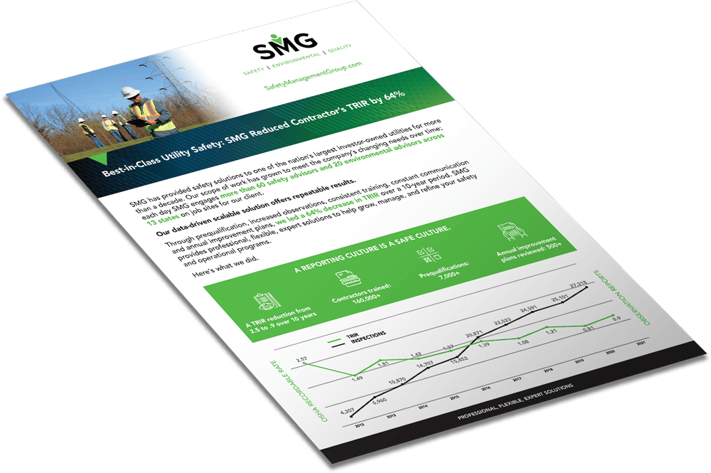 BestinClass Utility Safety SMG Reduced Contractor’s TRIR by 64 SMG